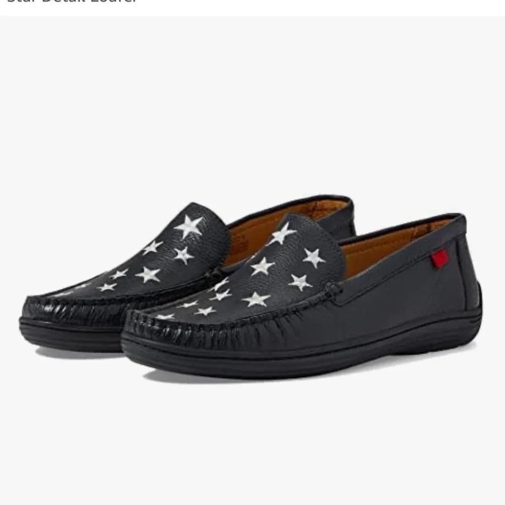 Marc Joseph Holland Star Loafers Kids 2 Black Grainy Leather Slip On MJB22-BGR